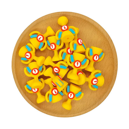 Silicone 3D Focal Beads Champion Trophy Holding Number One Medal 2