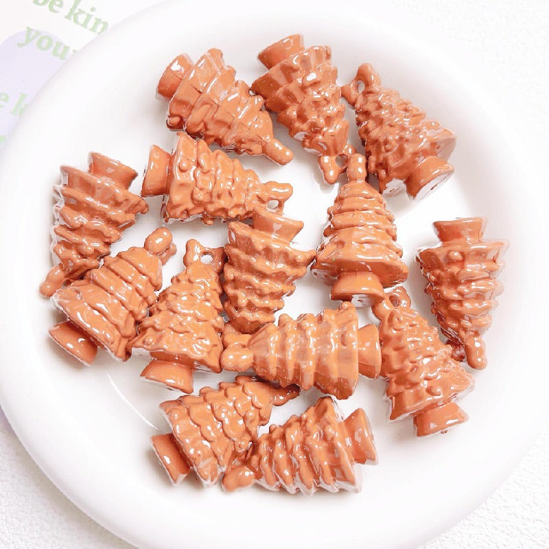 5pcs 36x22mm Christmas Tree Acrylic Beads Holiday Craft 12