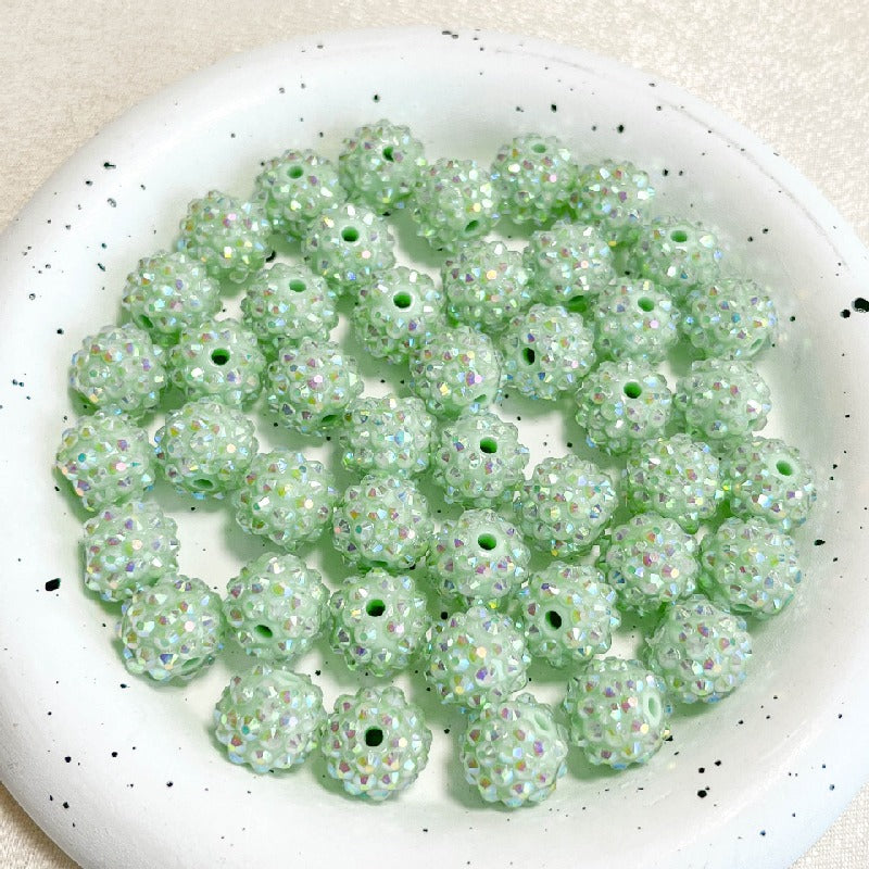 50pcs 14mm Rhinestone Beads Sparkling Decorative Beads 10
