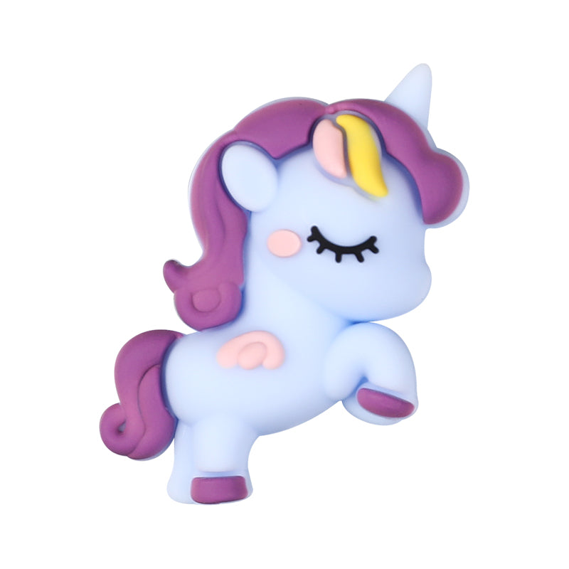20Pcs Silicone 3D Focal Beads Unicorn Sleeping Pose 13