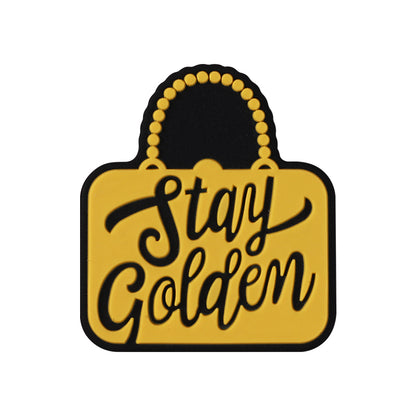 Silicone Focal Beads The Golden Girl Gold Bag and Text Detail 13