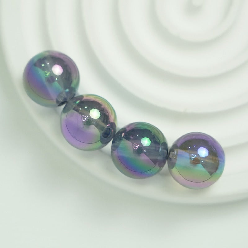 50pcs 16mm UV Finish Round Acrylic Beads Transparent DIY Bracelet Making 7