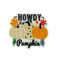 Silicone Focal Beads Autumn Pumpkin Howdy Printed Text