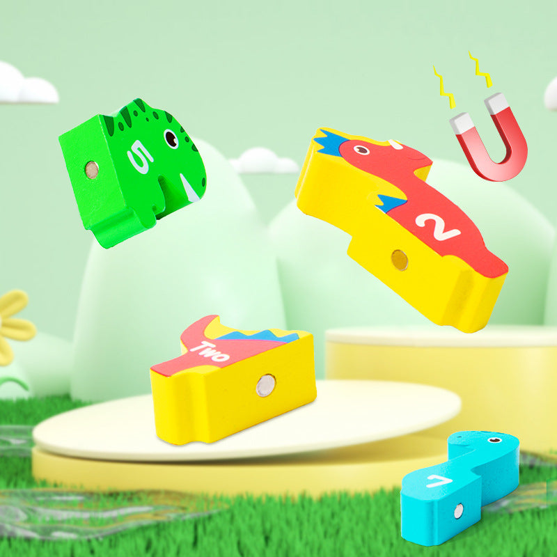 Wooden Building Blocks Cognitive Balance Dinosaur Educational Toy 2