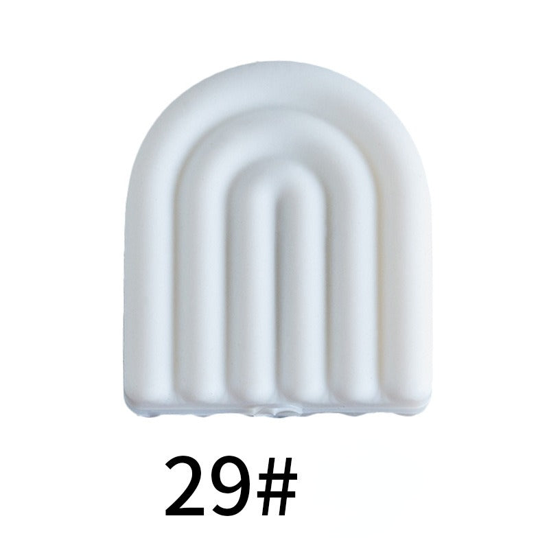 20pcs Silicone Focal Beads Arch Solid Color Design 12