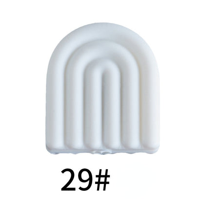 20pcs Silicone Focal Beads Arch Solid Color Design 12