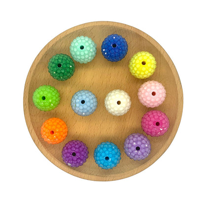 50pcs Rhinestone Bubblegum Acrylic Beads Transparent Rhinestone Embellished 2