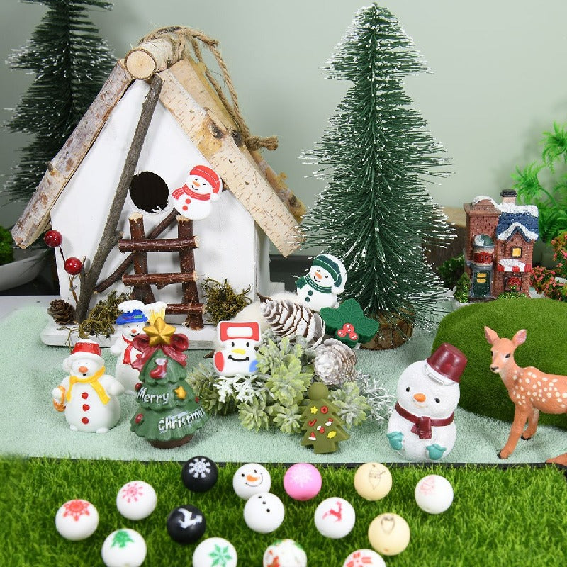 10pcs Silicone Focal Beads Christmas Snowman Tree Stocking Set 2