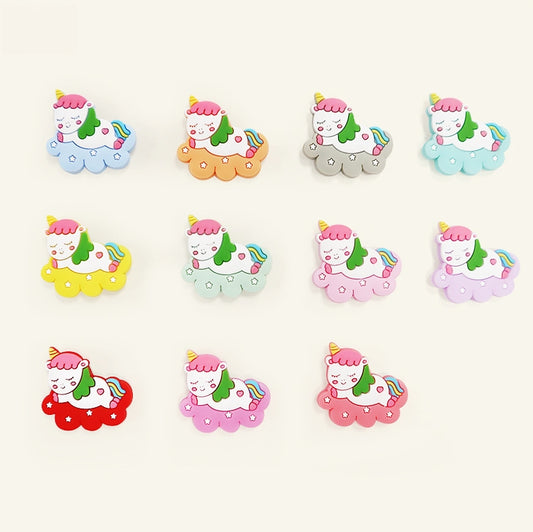 Silicone Focal Beads Cloud Unicorn Sleeping Pose on Cloud
