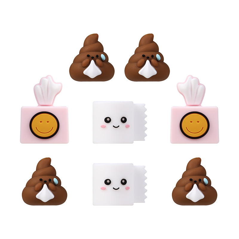 Silicone 3D Focal Beads Tissue Poop With White Tissue and Pink Paper 9