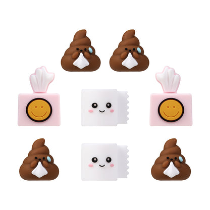 Silicone 3D Focal Beads Tissue Poop With White Tissue and Pink Paper 9