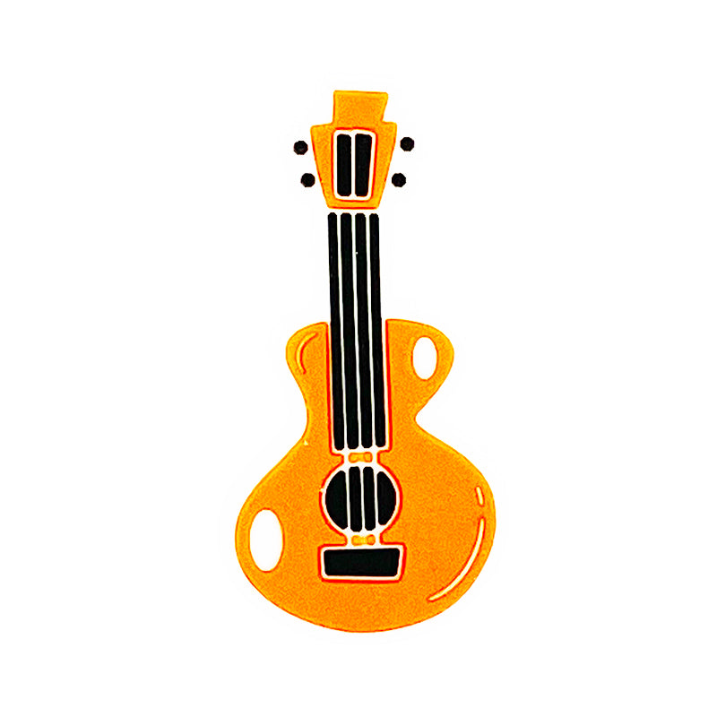 20pcs Silicone Focal Beads Guitar Orange Body Design