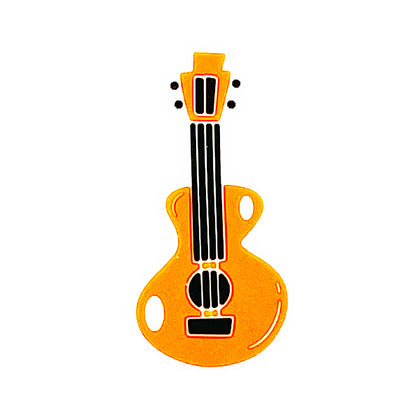 20pcs Silicone Focal Beads Guitar Orange Body Design