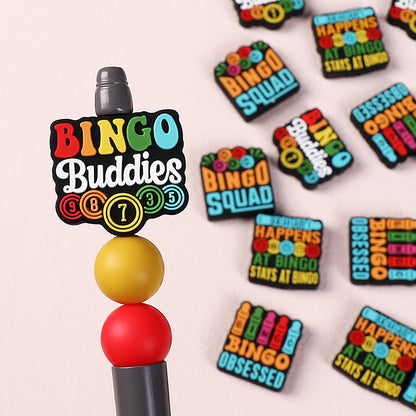 Silicone 3D Focal Beads Bingo Game Team with Number Detail