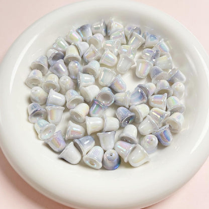 10pcs 11mm Double Colored Bell Acrylic Beads Orchid Bracelet Accessories 10
