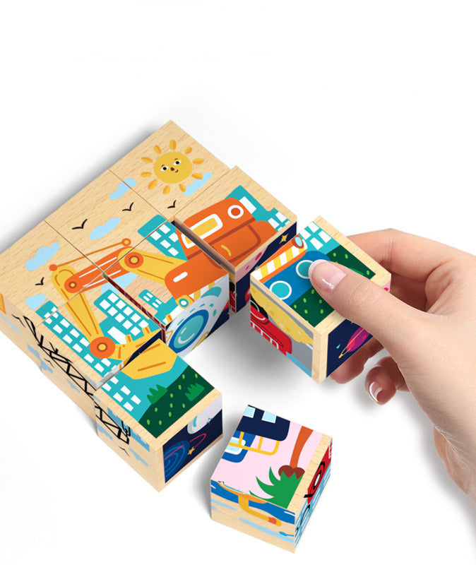 Wooden Building Blocks Animal Traffic Educational Toy 4