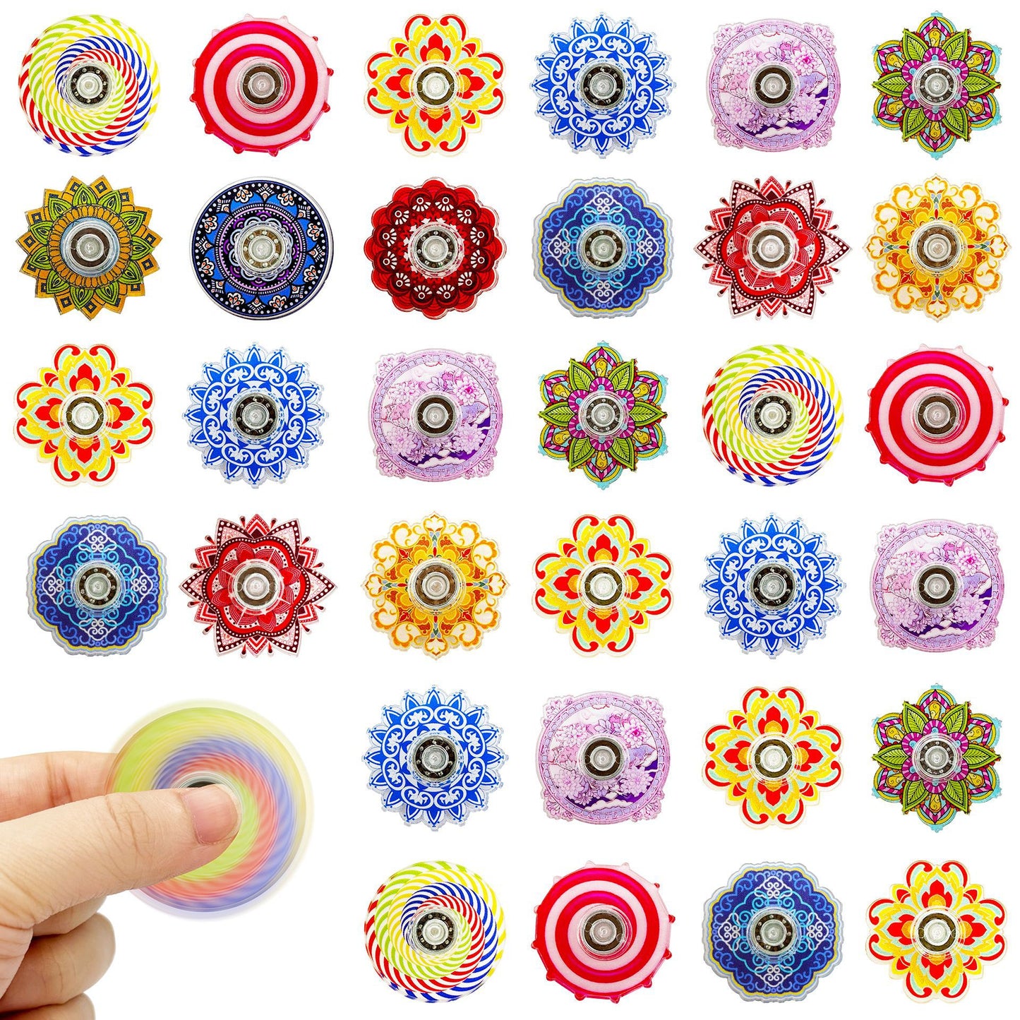 Plastic Mandala Pattern Fidget Spinner Stress Relief Toy