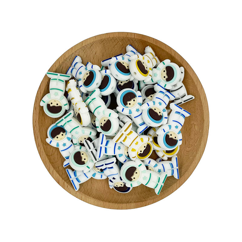 20pcs Silicone Focal Beads Astronaut Front Facing Design 2