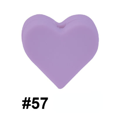 50pcs 14mm Heart Silicone Beads Colorful Diy Teether Accessories 29