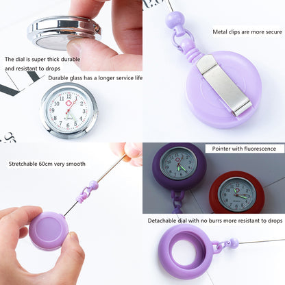 Beadable Glow In The Dark Pocket Watch Silicone DIY Nurse Doctor Gift 2