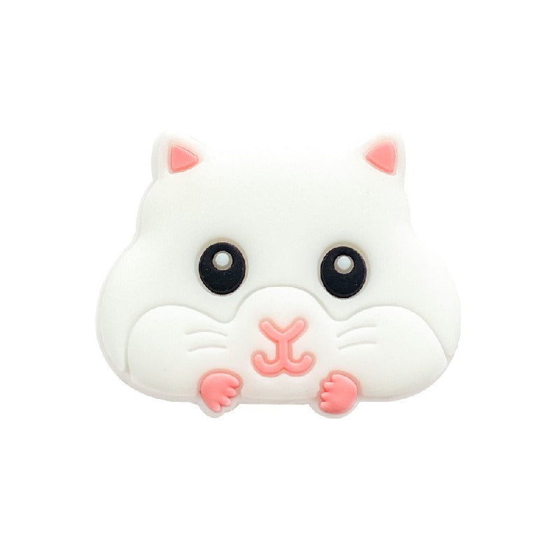 20pcs Silicone Focal Beads Hamster Front Facing Design 2