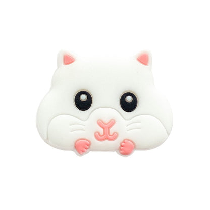 20pcs Silicone Focal Beads Hamster Front Facing Design 2