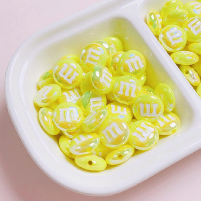 10pcs 14mm M Beans Acrylic Beads Jewelry Making Craft Supplies 11