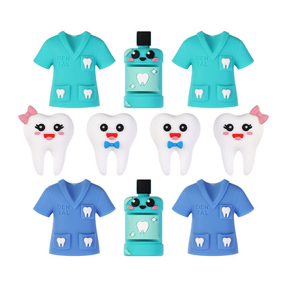 20Pcs Silicone 3D Focal Beads Dentist Mouthwash Teeth and Uniforms 5