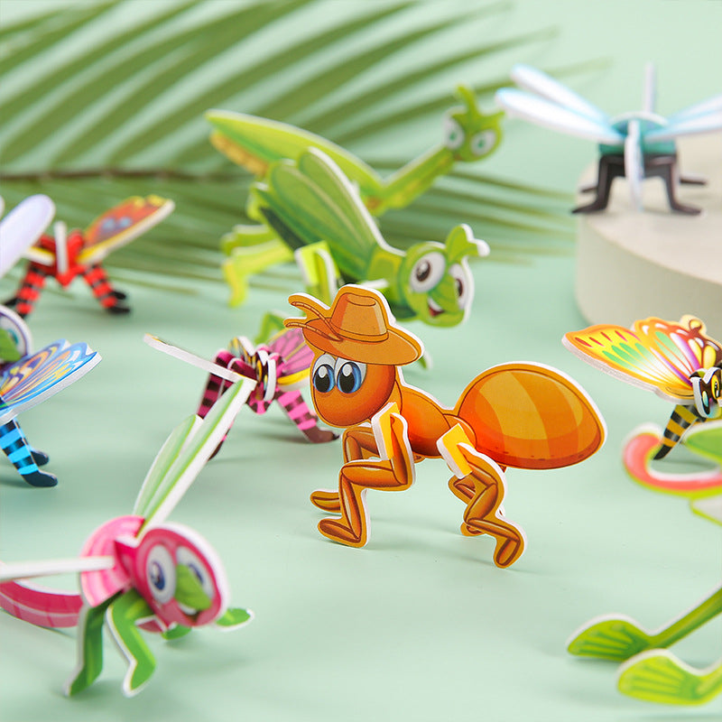 DIY Insect 3D Puzzle Educational Paper Toy for Kids 10pcs 3