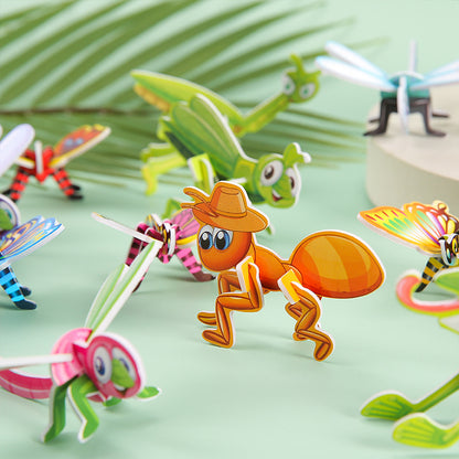 DIY Insect 3D Puzzle Educational Paper Toy for Kids 10pcs 3