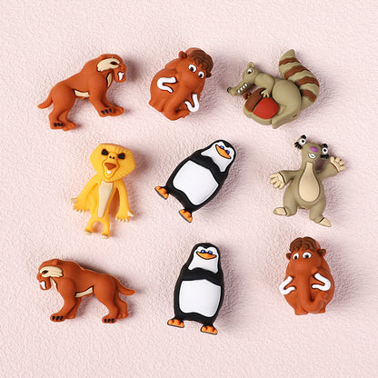 20Pcs Silicone 3D Focal Beads Penguin Animal Characters Set 4