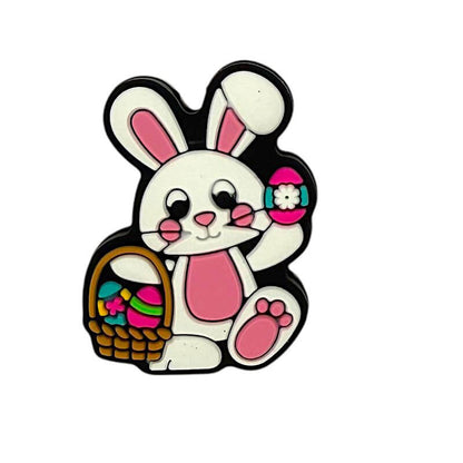 Silicone Focal Beads Easter Egg Basket Rabbit Holding Egg