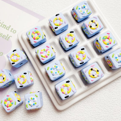10pcs 16mm Cube Donut Acrylic Beads DIY Bracelet Making 8