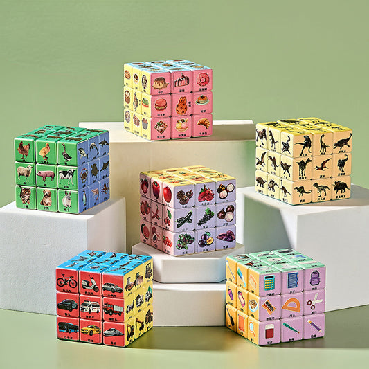 Plastic Fidget Cube Versatile Rubik's Style Puzzle 5.5cm