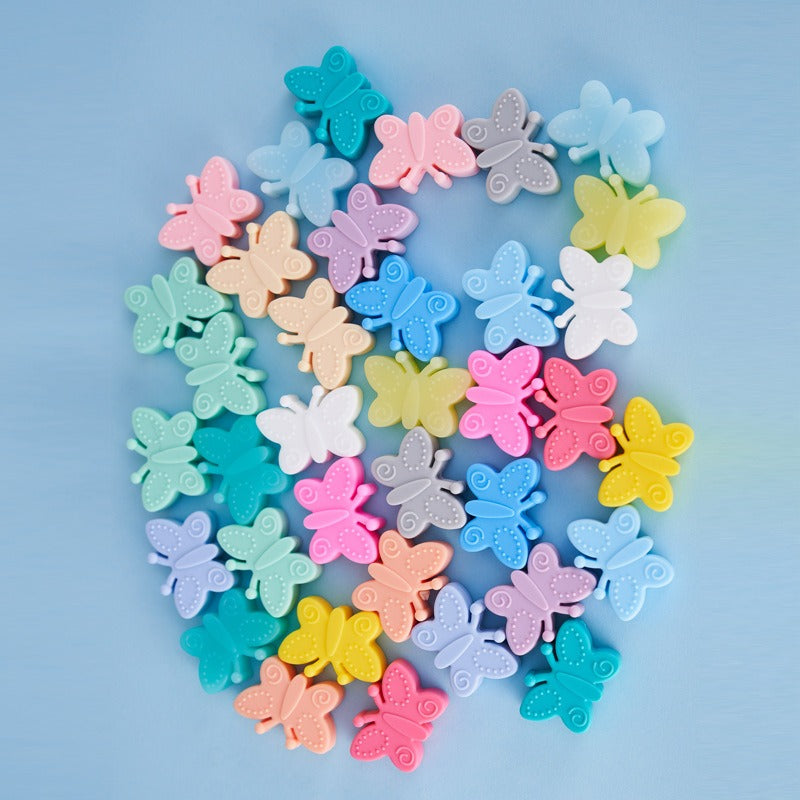 20pcs Silicone Focal Beads Butterfly Side Profile 4