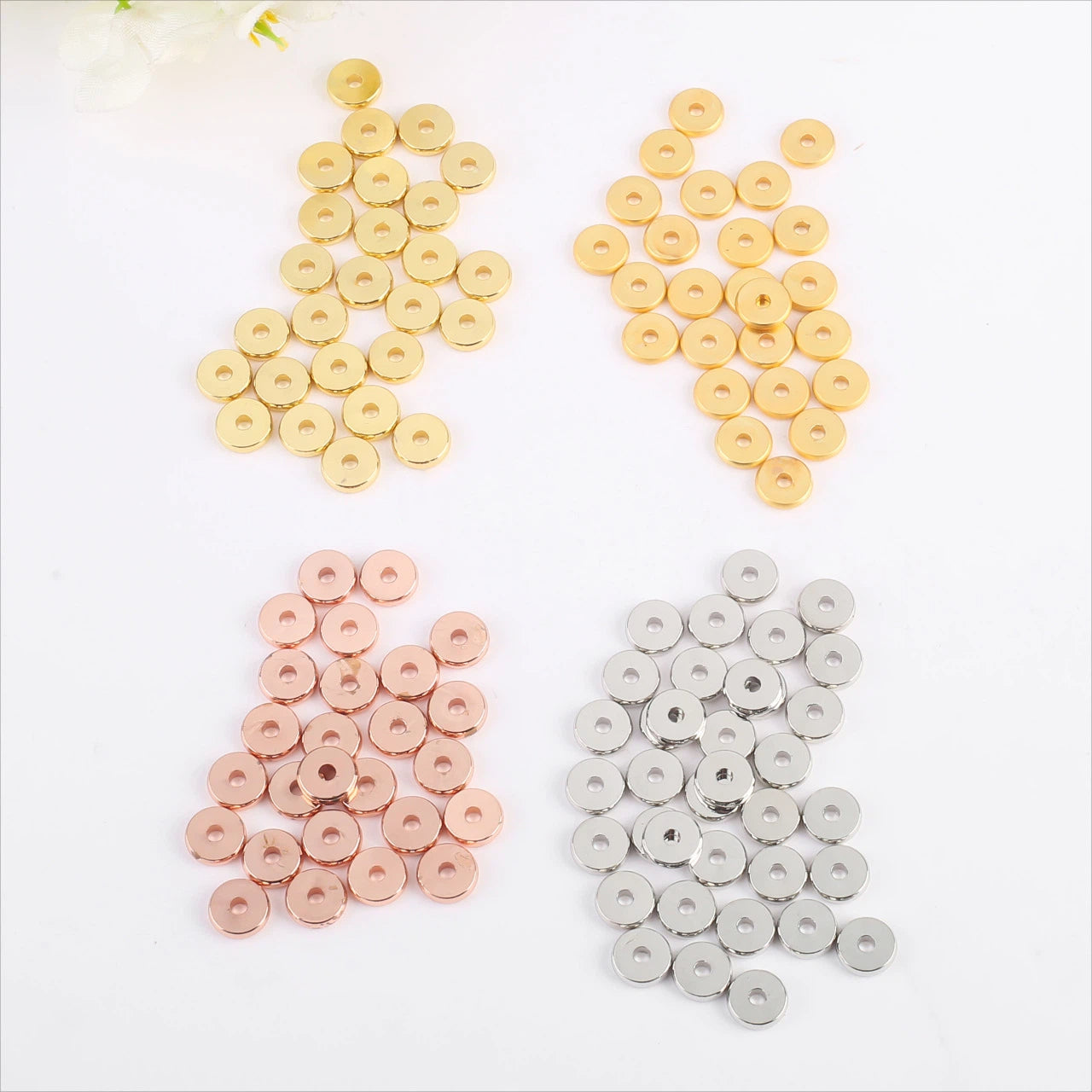 100pcs Disc Shape Brass Spacer Beads