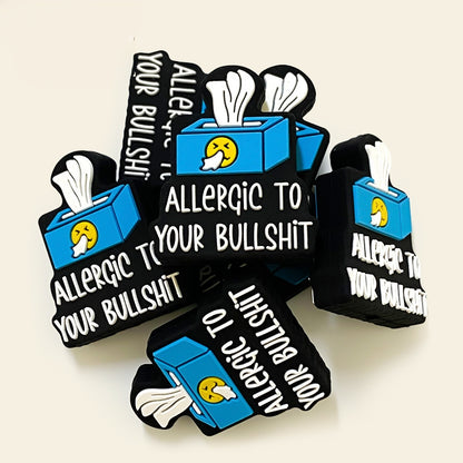 20Pcs Silicone Focal Beads Paper Drawing Tissue Box with Text