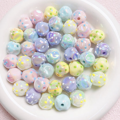 10pcs 16mm Dot Fig Acrylic Beads UV Finish DIY Bracelet Making 11