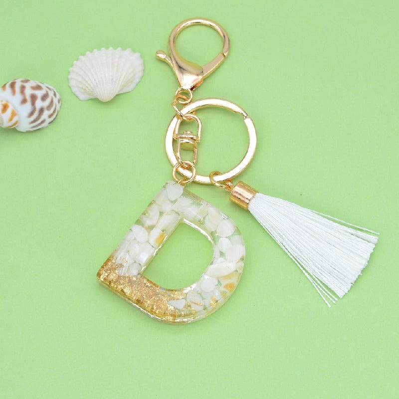 Tassel Letter Keychain A to Z Resin Initial Charm 7