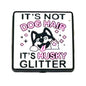 20pcs Silicone Focal Beads Husky Dog Square Text Glitter