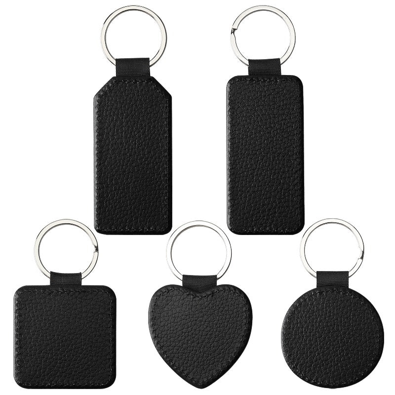 Sublimation Blank Leather Keychain Rectangular and Heart Shape 2