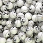 50pcs 15mm White Clown Face Print Silicone Beads