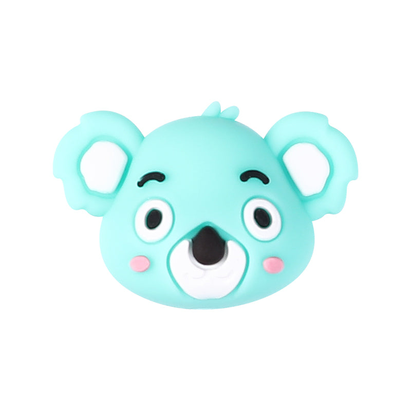 20Pcs Silicone 3D Focal Beads Koala Head Multi Color Design 13