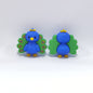 20Pcs Silicone 3D Focal Beads Blue Peacock With Crown