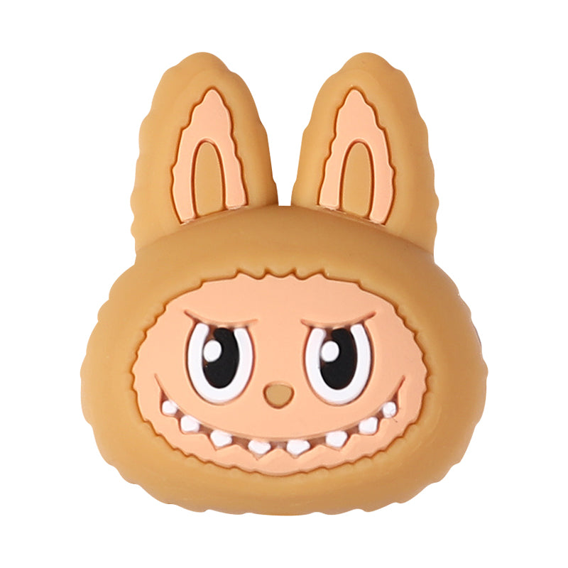 20Pcs Silicone 3D Focal Beads Bunny Character Face with Long Ears 12