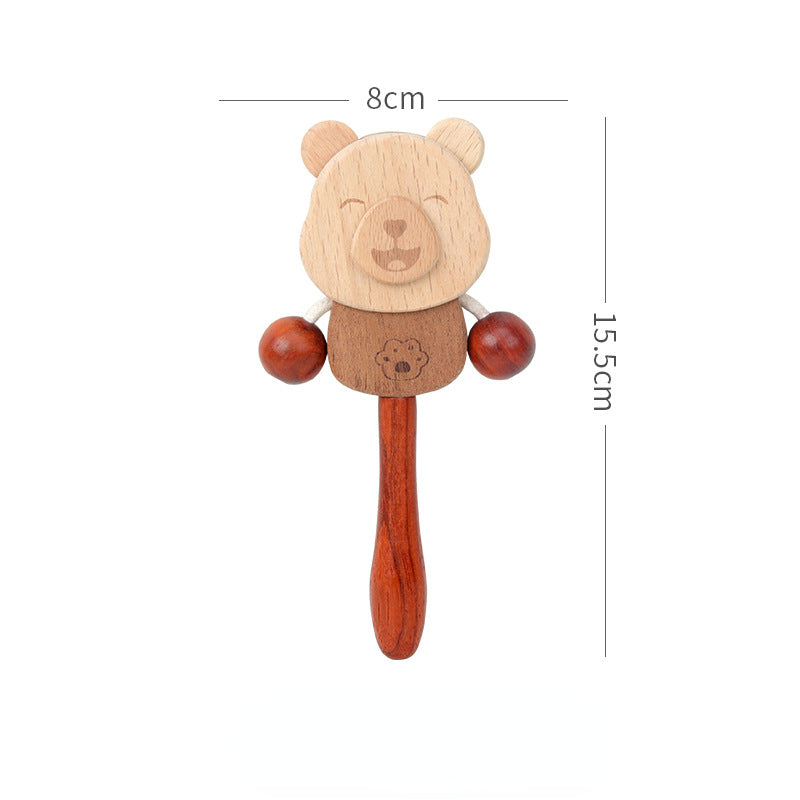 Wooden Rattle Drum Handbell Kids Musical Instrument Toy 12