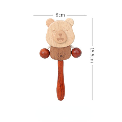 Wooden Rattle Drum Handbell Kids Musical Instrument Toy 12
