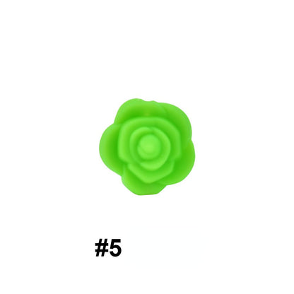 50pcs Silicone Focal Beads Rose Flower Double-Sided Design 9