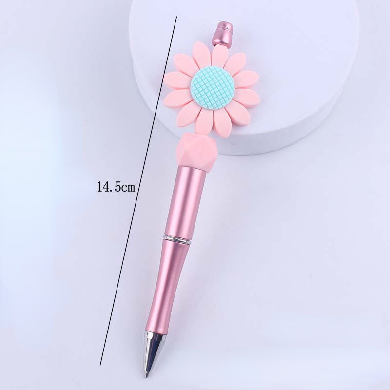 Flower Silicone Beaded Pens Handmade Novelty Ballpoint Pens Gift 4