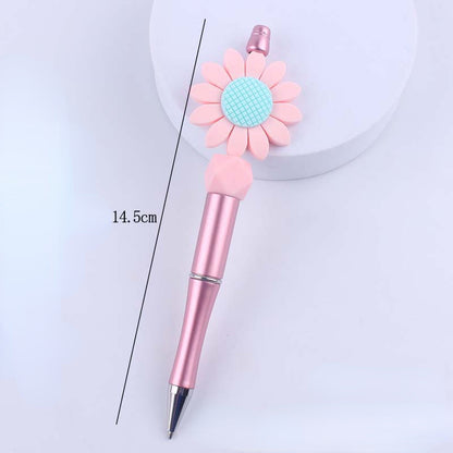 Flower Silicone Beaded Pens Handmade Novelty Ballpoint Pens Gift 4
